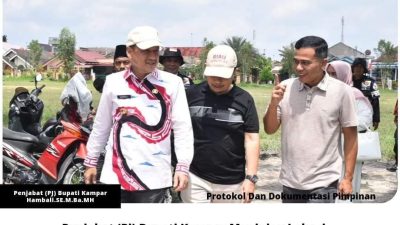 Penjabat (Pj) Bupati Kampar Meninjau Lokasi Pembangunan Waduk, Fasilitas Olahraga dan Pasar Modern Desa Pandau Jaya