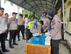 Jelang Pemungutan Suara Pemilu 2024, Polres Kampar Menggelar Gartibplin Kepada Seluruh Personel