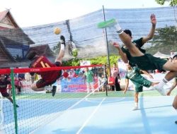 Meriahkan HUT Radio Milik Pemkab Rohul, Turnamen Sepak Takraw Kodim 0313/KPR Menang Atas Dinkes Rohul