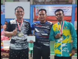Open Turnamen Batminton PWI Kampar/PBSI Kampar Sukses Digelar, Darmendra/Abris Juara 1