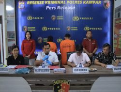 Polres Kampar Ungkap Kasus Pencabulan dan Persetubuhan Anak di Bawah Umur, Pelaku Ayah Tiri dan Ibu Kandung Ditangkap